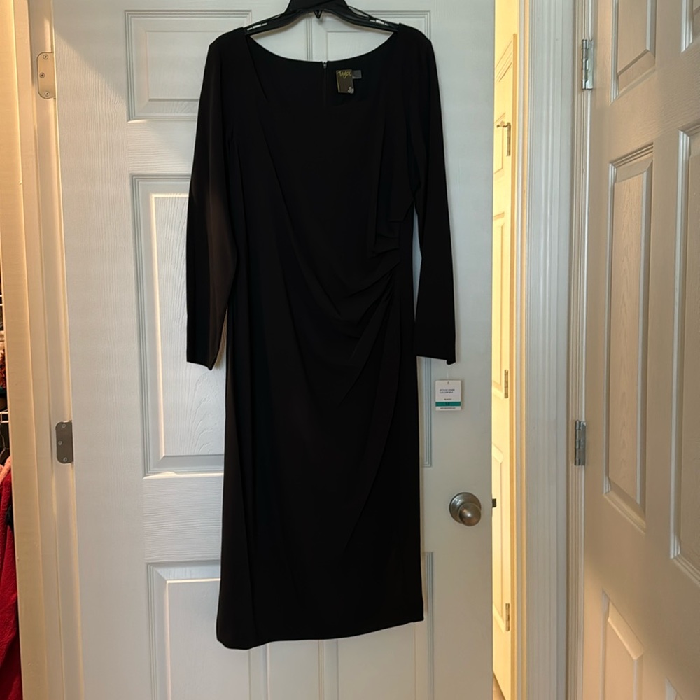 Julian Taylor Black Faux wrap midi dress - NWT